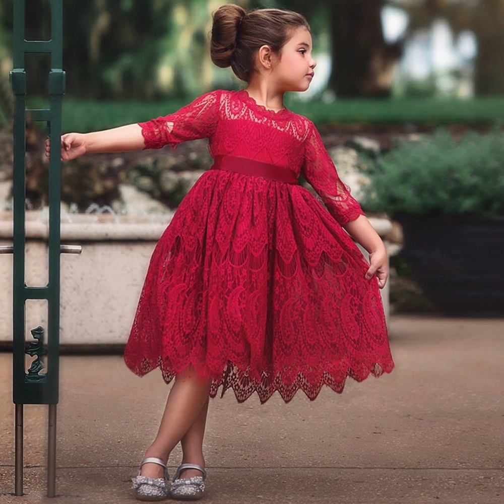 Girls Red Holiday Dress